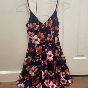 Soprano Navy and Pink Floral Dress